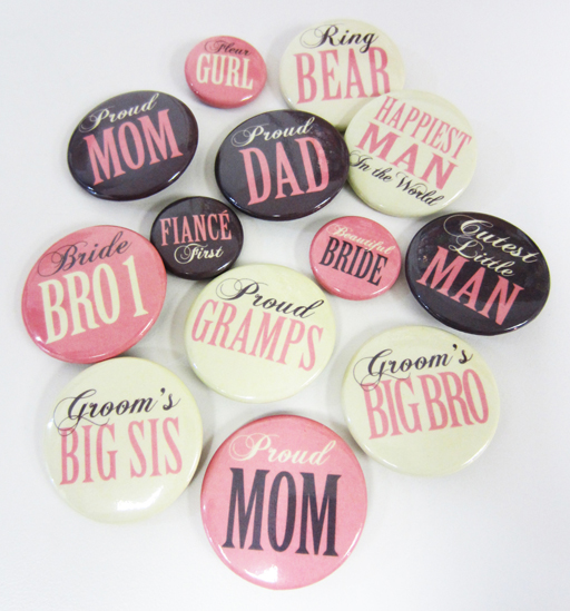 Save The Date Wedding buttons.